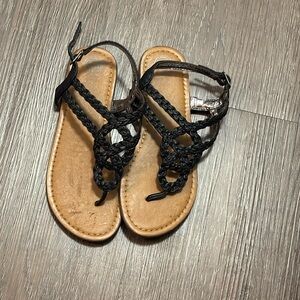 Wonder Nation Black Girl Sandals Size 1